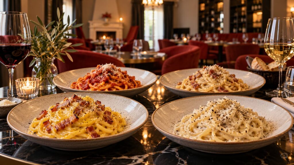 4 primi romani al MŌS di Valmontone: carbonara, gricia, cacio e pepe e amatriciana